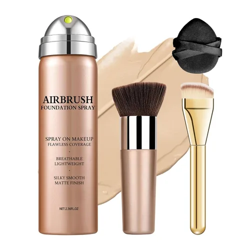 Vista 8 de Air Brush - Base de maquillaje y spray de fijación de maquillaje para cara, hidrata e hidrata, cobertura mate para piel grasa, maquillaje