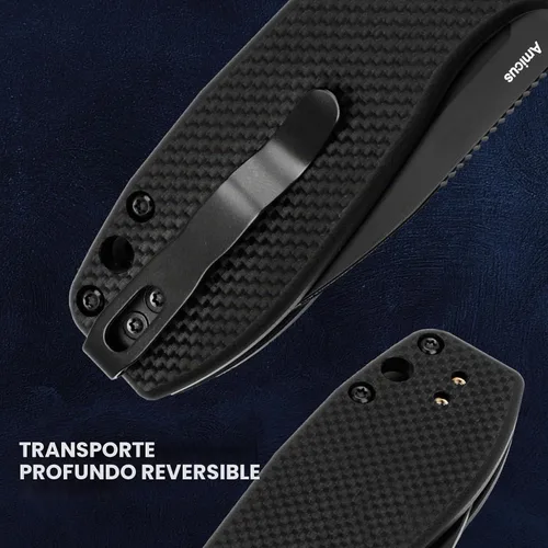 Vista 5 de Kizer Amicus Cuchillo de bolsillo pequeño, 2.95 pulgadas 9Cr18MoV hoja de acero, mango negro G10 plegable EDC cuchillo L3002A1