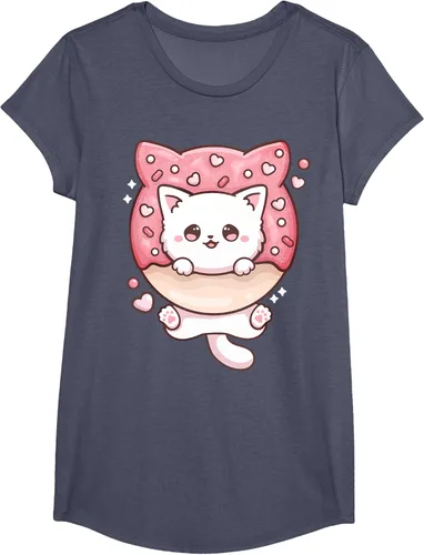 Vista 13 de Camiseta Kawaii Cat Donut Anime Lover Otaku, Negro