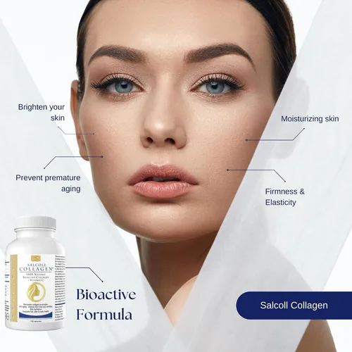 Vista 4 de Salcoll Pure Marine - Cápsulas de colágeno para la piel (120 unidades) – Suplemento antienvejecimiento para mujeres y hombres, aumenta el colágeno