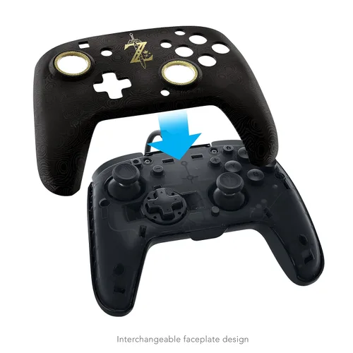 Vista 4 de PDP Gaming Zelda Wired Pro Controller Faceplate BlackGold - Nintendo Switch