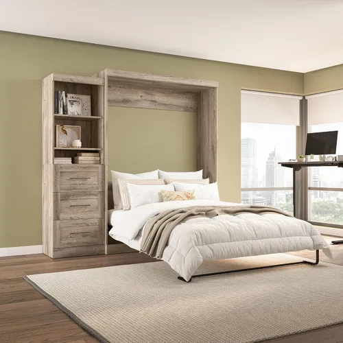 Vista 22 de Bestar Cama Murphy completa, gris corteza, pur, 59 W