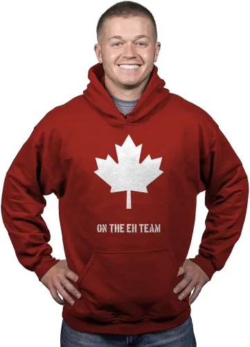 Vista 2 de Eh Team Canada - Suéter divertido canadiense con gráfico novedoso y divertido, Rojo