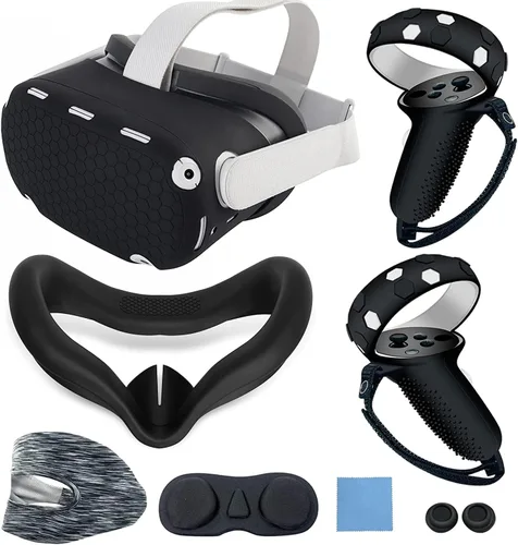 Vista 9 de JYMEGOVR for Oculus Quest 2 Silicone Cover, Protective Cover Accessories for Meta VR, Multi Colors Soft Shell Skin, Controller Grips & Face Cover