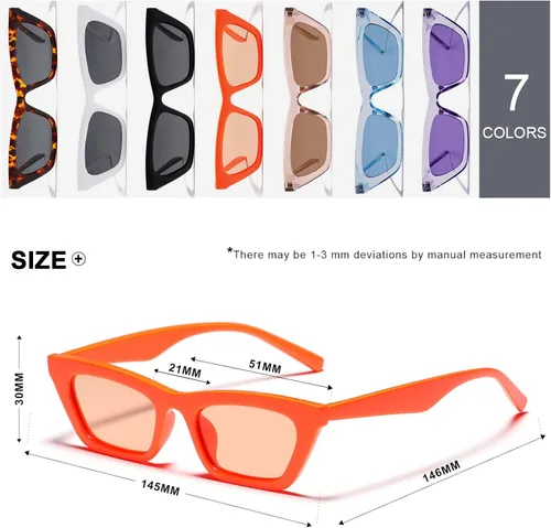 Vista 6 de VANLINKER Pequeños lentes de sol de ojo de gato para mujer estilo retro diminuto cuadrado sombra VL9555