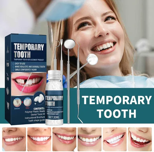 Vista 3 de Kit de reparación de dientes, kit de reparación de llenado de dientes moldeable, kit de reemplazo temporal de dientes, kit de reparación de dientes