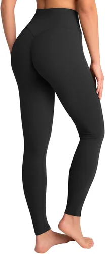 Vista 5 de GYM RAINBOW Leggings de cintura alta para mujer, pantalones de yoga sin costura frontal, control de abdomen, leggings de gimnasio de 28 pulgadas