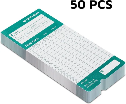 Vista 7 de OFFNOVA Tarjetas térmicas de tiempo para empleados, tarjetas perforadoras mensuales de doble cara, 3.3 x 7.3 pulgadas, detección automática