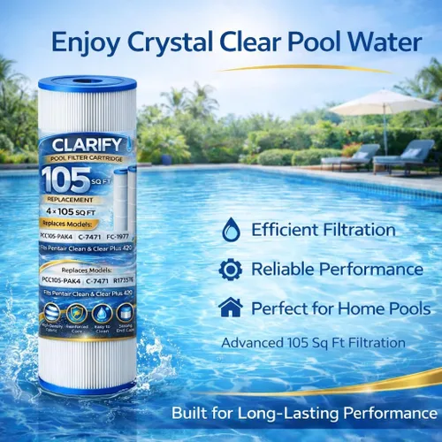 Vista 6 de CLARIFY El filtro de piscina CCP420 reemplaza Pentair Clean and Clear Plus 420, PCC105-PAK4, Ultral-A6, Unicel C-7471, R173576, Filbur FC-1977