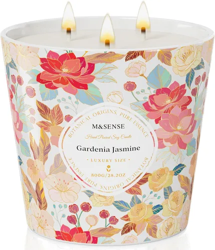 Vista 12 de M&SENSE Vela Perfumada de Eucalipto y Menta, 28.2oz Velas Grandes de Cera de Soja Natural de 3 Mechas, Larga Duración Combustión Limpia y Lenta Sin