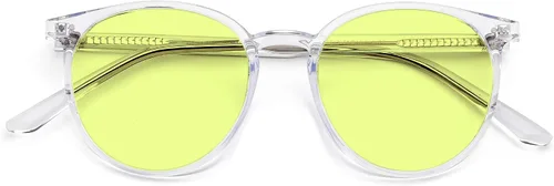 Vista 8 de Gafas redondas con bloqueo de luz azul para computadora para mujeres y hombres