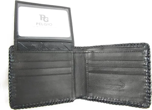 Vista 6 de Pelgio Cartera de piel de cocodrilo genuina hecha a mano de piel de cocodrilo