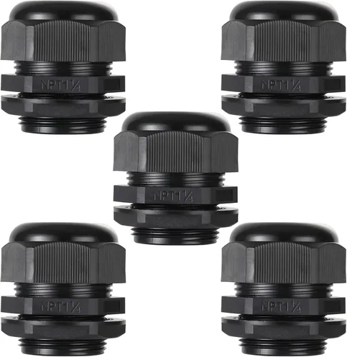 Vista 20 de Prensaestopas PENGLIN - Conector de cable de nailon NPT de 1-1/2 pulgadas, conector de cable de alivio de tensión, tuerca de bloqueo ajustable