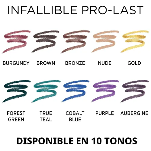 Vista 5 de L'Oreal Paris Makeup Infallible Pro-Last Lápiz delineador de ojos, impermeable y resistente a las manchas, se desliza con facilidad para crear