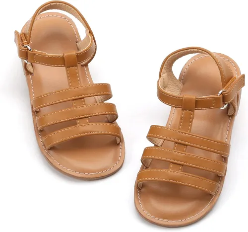 Vista 16 de THEE BRON Sandalias cómodas para niñas, zapatos para niños, sandalias rellenas