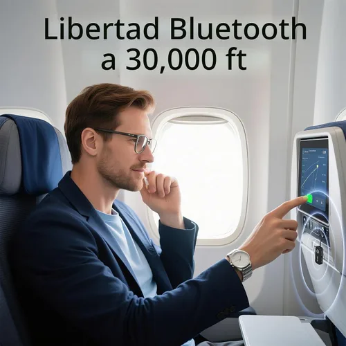 Vista 6 de Receptor transmisor Bluetooth 5.4, adaptador de audio inalámbrico 2 en 1 con doble enlace para 2 auriculares, conector auxiliar de 0.138 in para TV