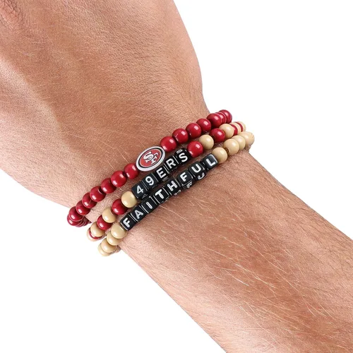 Vista 4 de FOCO NFL unisex-adult NFL Team Logo Officially Licensed 3-Pack Beaded Friendship Bracelets