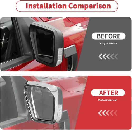 Vista 2 de Linskip Protector de lluvia para espejo lateral compatible con Ford F150 2021 2022 2023 2024, espejo retrovisor para cejas de lluvia para Ford F-150