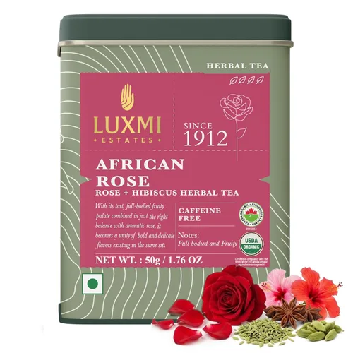 Vista 15 de Luxmi Estates African Rose - Té de rosa orgánico de hibisco (25 bolsas de té), sin cafeína, para desintoxicación, limpieza y digestión, con té