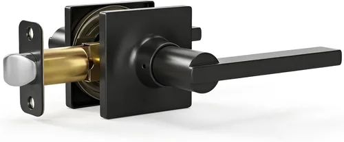 Vista 23 de HOSOM Dummy Door Handle,2 Pack Closets,French Double Doors Knobs Levers Negro mate
