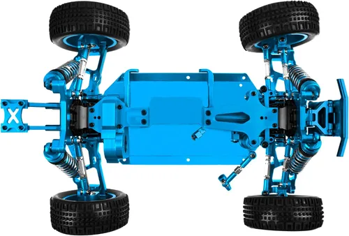 Vista 2 de Share Goo Marco de chasis de cuerpo RC de metal 1/14 4WD Kit de marco compatible con WLtoys 1/14 144010 144001 144002 RC Car Upgrade Parts (azul)