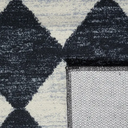 Vista 6 de Lahome - Tapete con diseño de entramado marroquí, a cuadros, pequeño, suave y antideslizante, moderno, resistente a las manchas, para puerta Negro