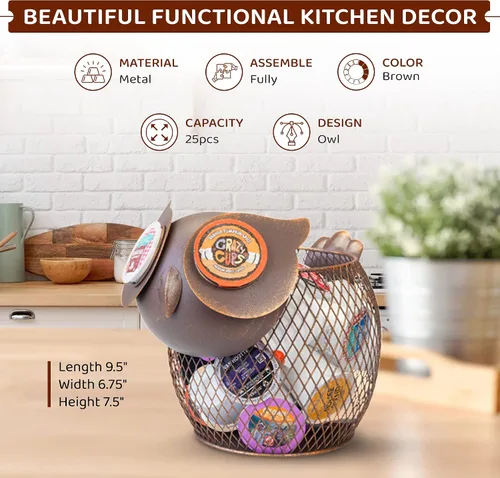 Vista 6 de Made Easy Kit Organizador de cápsulas de café – Decoración funcional de la barra de café para el hogar – Accesorios de almacenamiento de encimera
