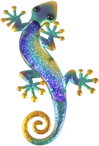 Vista 8 de LIFFY Metal Gecko Wall Decor 2 Pack, Outdoor Lizard Wall Art, Metal Lizards Wall Decor, Gecko Wall Art for Home Garden Yard Fence (15 inch)