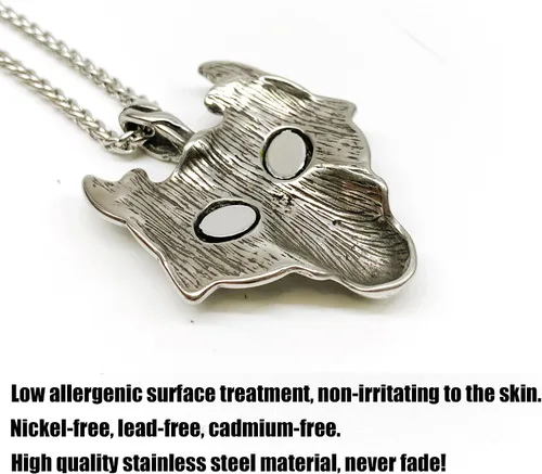 Vista 4 de Collar de talismán de lobo vikingo Fenrir cadena de acero inoxidable para hombre, joyería vintage para hombre, colgante de amuleto vikingo pagano