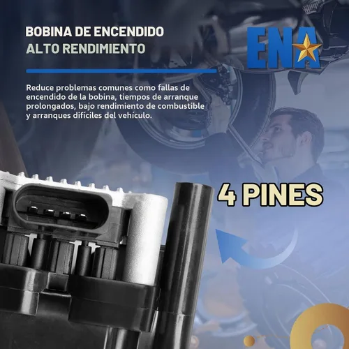 Vista 6 de Paquete de Bobina de Encendido ENA 2.0 Compatible con VW 1998 1999 2000 2001 Beetle Golf, 1999 2000 2001 2011 2012 2013 2014 2015 Jetta S Base L4
