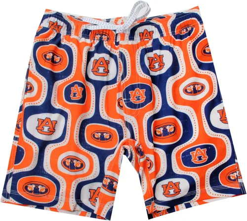 Vista 15 de Wes and Willy Pantalones cortos de natación con tecnología retro para hombre, para fanáticos de los deportes universitarios