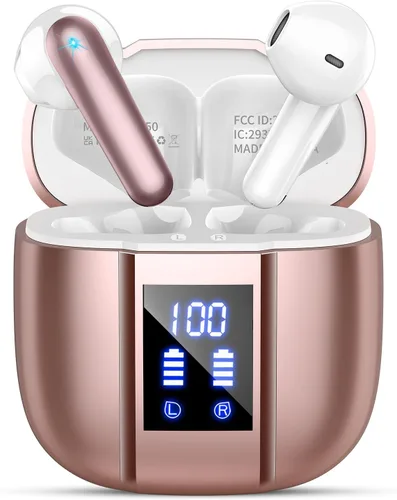 Vista 8 de Auriculares inalámbricos, auriculares Bluetooth 5.4, 48H+, auriculares estéreo, auriculares con pantalla LED con micrófono, IP7 impermeable
