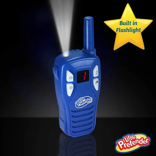 Vista 5 de Little Pretender Walkie Talkies para niños, rango de 2 millas, 3 canales, luz de flash incluida