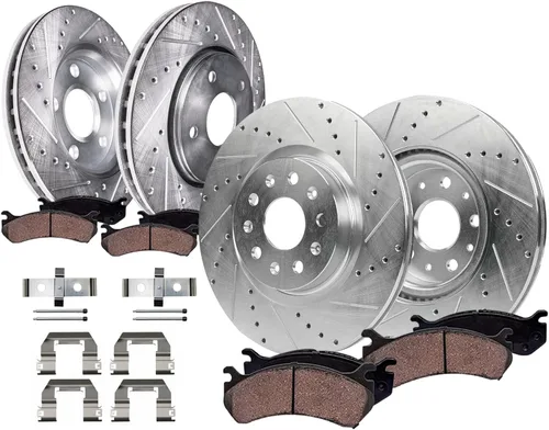 Vista 24 de Detroit Axle - Kit de frenos delanteros para Toyota 2007-2016 Tundra, 2008-2016 Sequoia, Pastillas de freno cerámicos para pinza de freno de disco