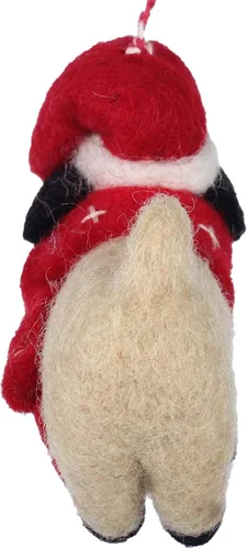 Vista 4 de Adorno navideño de fieltro de pug