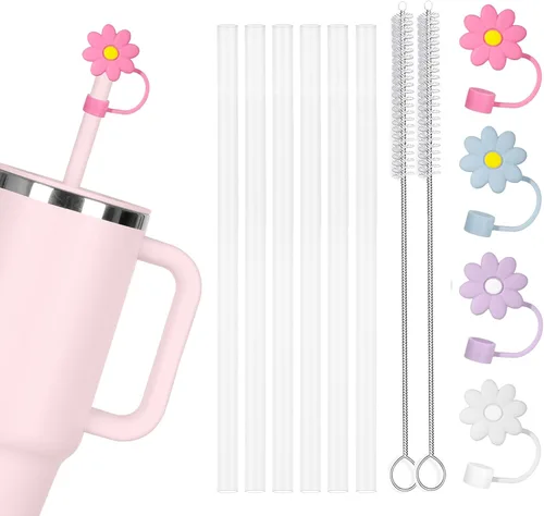 Vista 9 de Greant - 6 popotes con cubierta de popote a prueba de polvo para vaso HydroFlask de 32 onzas
