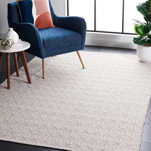 Vista 11 de SAFAVIEH Colección Montauk - Alfombra decorativa de 3 x 5 pies, color marfil y azul marino, tejido plano bohemio hecho a mano, de algodón, ideal