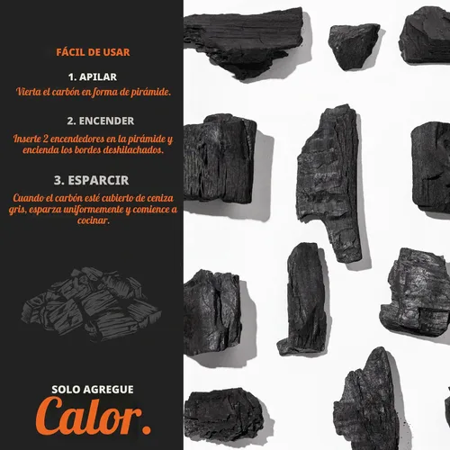 Vista 3 de Carbón vegetal de madera dura en trozos de primera calidad totalmente natural de Fire & Flavor