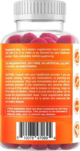 Vista 8 de Vitamatic Gomitas de magnesio de 600 mg por porción, 60 veganas para relajación, músculos, huesos y apoyo energético