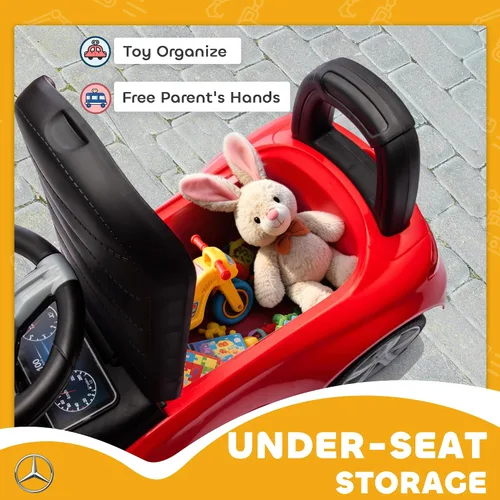 Vista 9 de Qaba Mercedes-Benz Clase C - Auto de paseo para niños de 18 a 36 meses Rojo