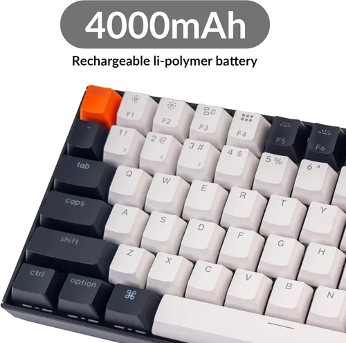 Vista 5 de Keychron K2 - Teclado mecánico con cable Bluetooth inalámbrico y USB con 75 de diseño y 84 teclas intercambiables en caliente para Mac