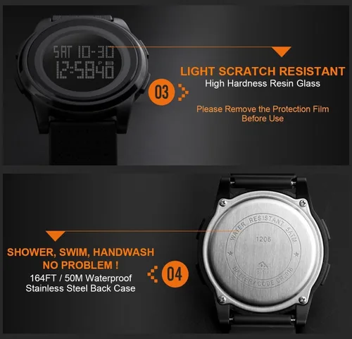 Vista 5 de Reloj deportivo digital ultrafino para hombre, resistente al agua, LED, luminoso, relojes de pulsera para hombres y mujeres