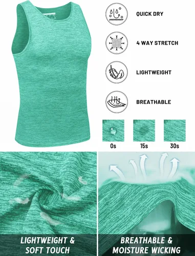 Vista 4 de TACVASEN Camisetas sin mangas para hombre de secado rápido para entrenamiento muscular atlético, gimnasio, culturismo, camiseta de rendimiento