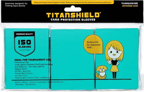 Vista 6 de TitanShield (150 mangas) tamaño pequeño japonés, fundas para tarjetas de comercio para Yu-Gi-Oh, Pelea de cartas Vanguard & More