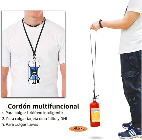Vista 5 de Kinizuxi 2 Piezas Cordón para Teléfono Celular Cruzado con Correa Ajustable para el Cuello y Agarre de Anillo para Teléfono, Cordón Universal