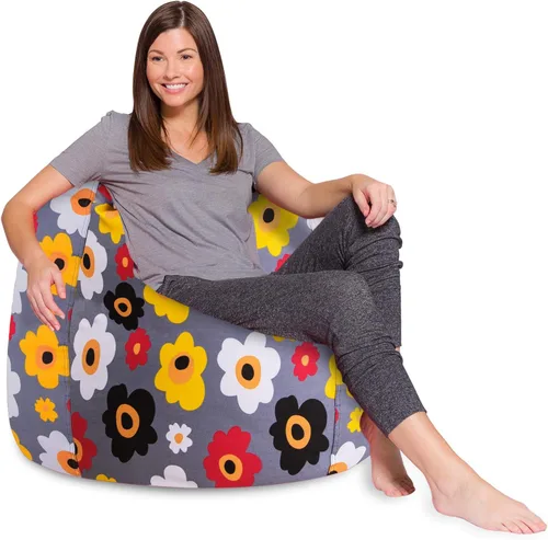 Vista 33 de Posh Beanbags - Sillón puff XL, 48 pulgadas, tela de lona para colorear - Mundo divertido Azul Rey Sólido