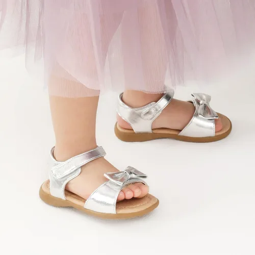 Vista 5 de DREAM PAIRS Sandalias de verano con lazo de moda para niñas pequeñas