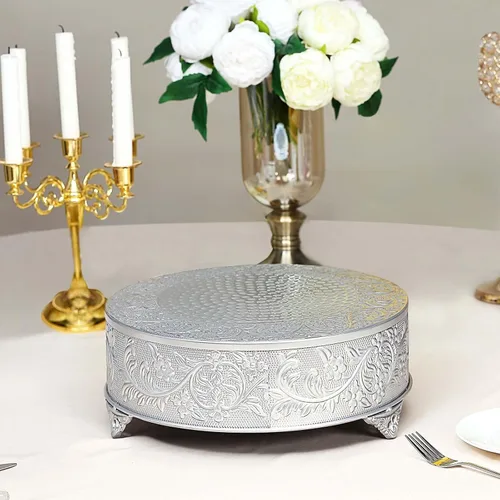 Vista 13 de Efavormart - Soporte redondo de metal en relieve dorado de 14 pulgadas, para decoración de fiestas y cumpleaños