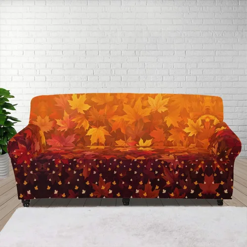 Vista 23 de Horeset Funda elástica para silla con diseño de flores hippie otoñales, funda para sofá, lavable, protección de muebles con espuma antideslizante