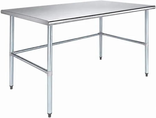 Vista 25 de AmGood Mesa de trabajo de acero inoxidable con base abierta, banco de trabajo de metal